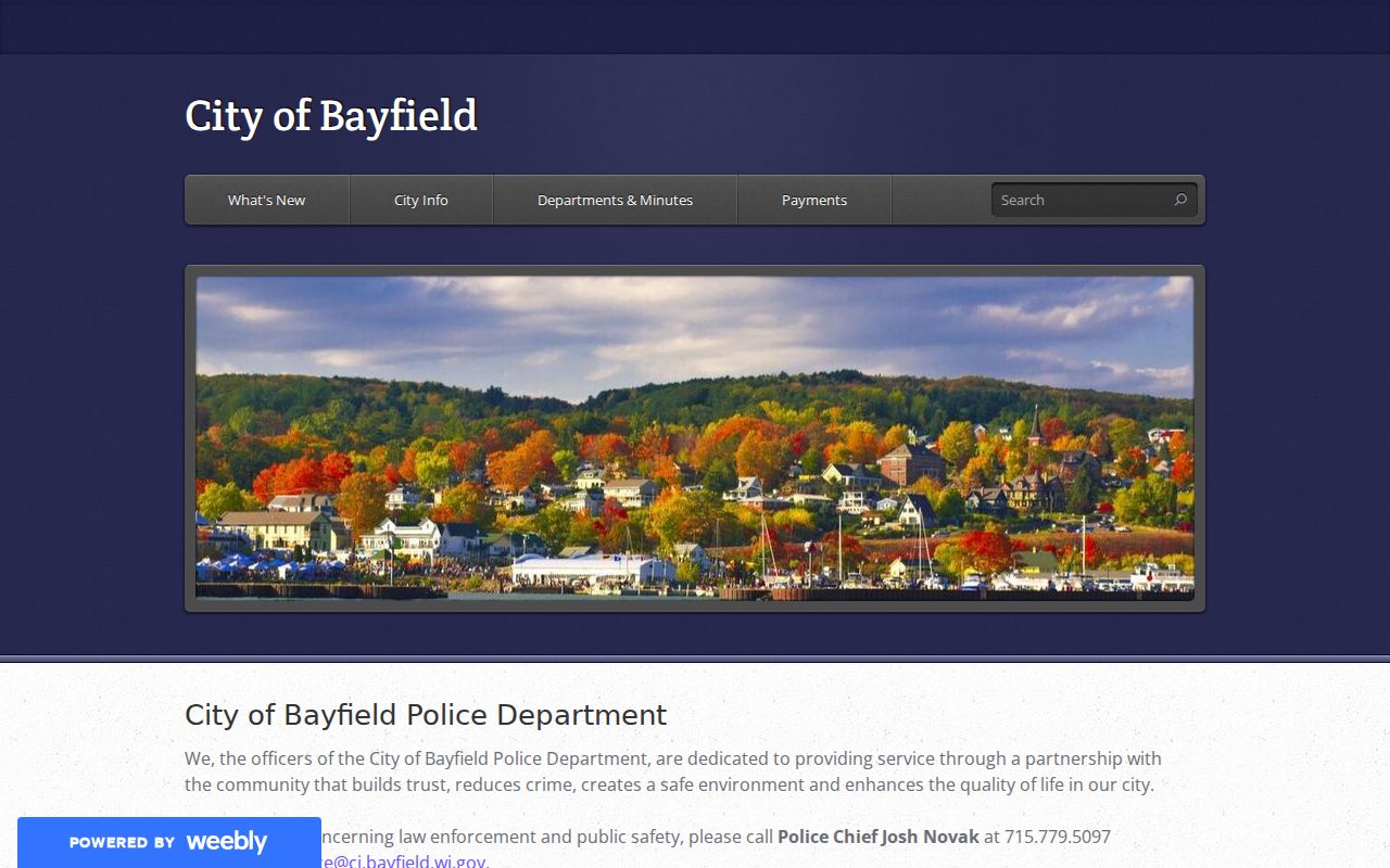 Bayfield Police record information for a Bayfield criminal record check